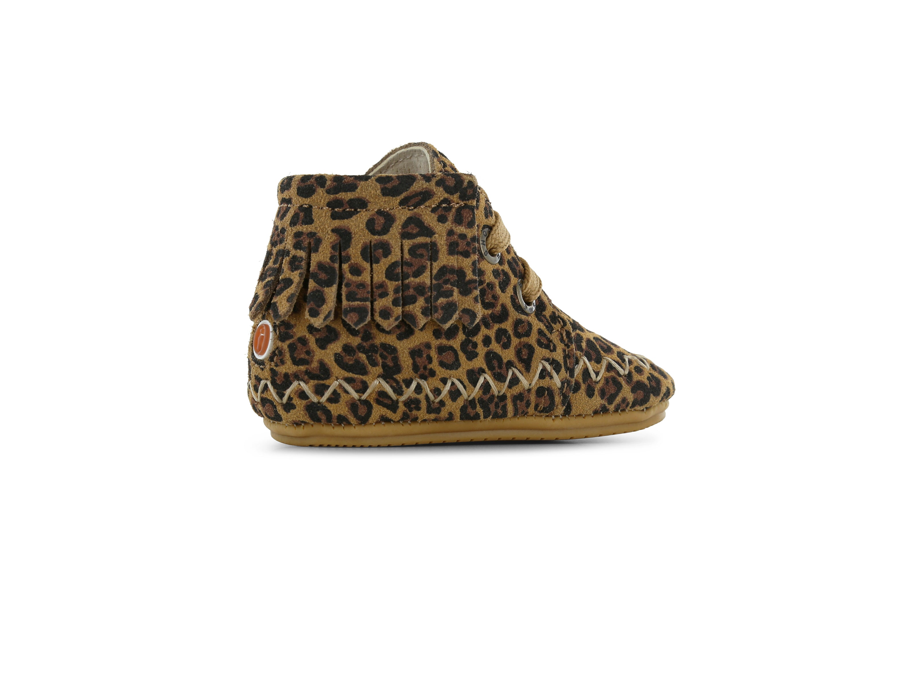 Shoesme Panterprint BABY-PROOF® Schoentje Met Franjes zijkant rechts