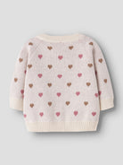 Lil' Atelier LS Knit Card Heart - Turtledove Sepia Tint achterzijde