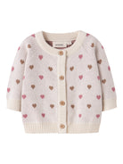 Lil' Atelier LS Knit Card Heart - Turtledove Sepia Tint voorzijde