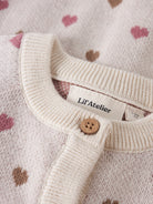 Lil' Atelier LS Knit Card Heart - Turtledove Sepia Tint detail