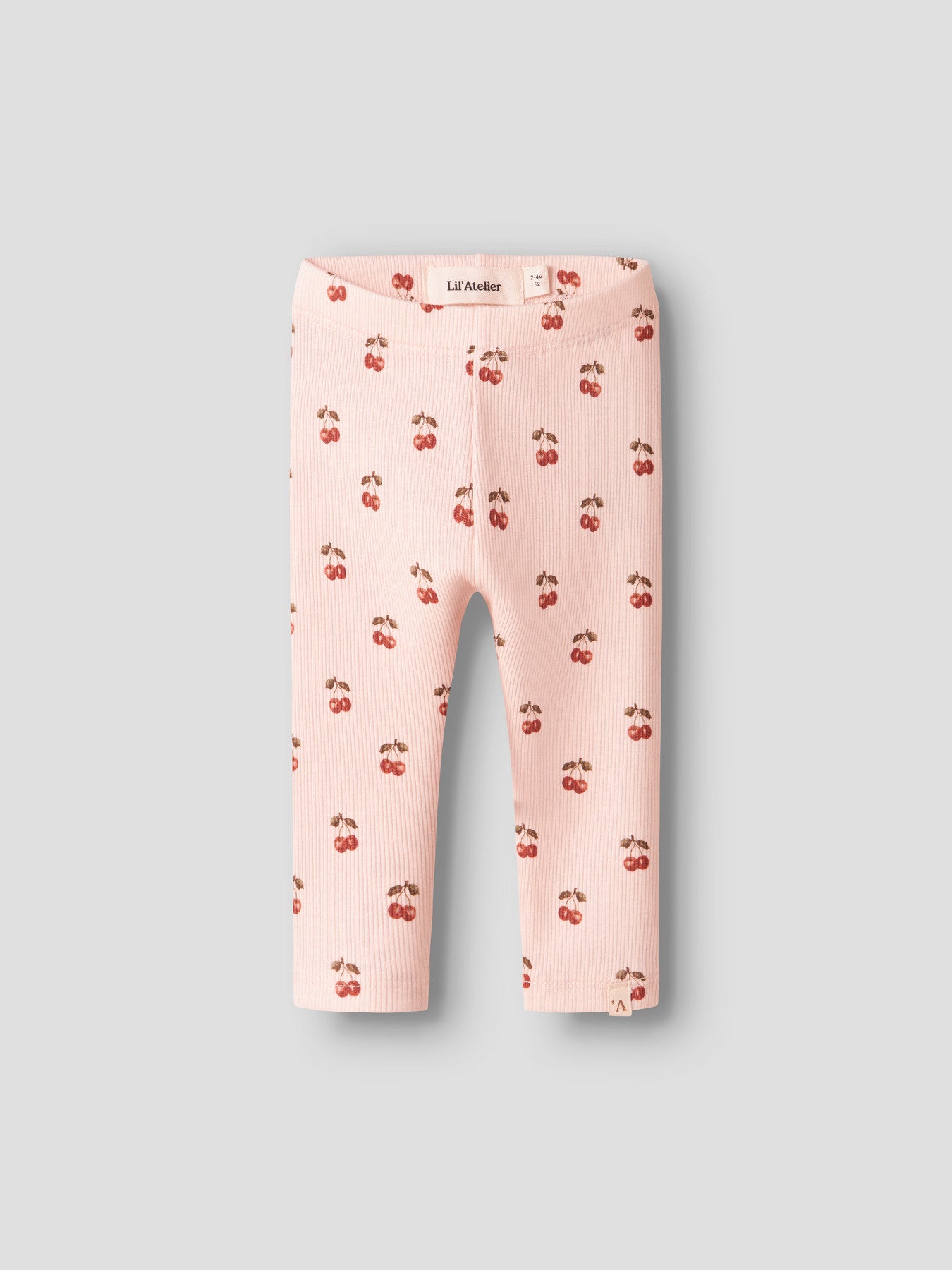 Lil' Atelier Elf Slim Legging Noos - Silver Peony Cherry voorzijde
