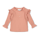 Feetje Longsleeve Ajour Rib - Morning Sun Voorzijde