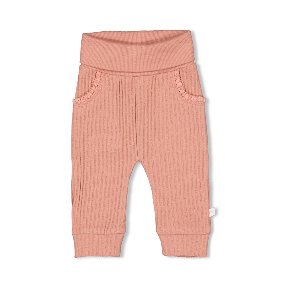 Feetje Broek Ajour Rib - Morning Sun Voorzijde