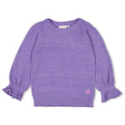 Jubel Sweater Gebreid - Wild Soul Detail: "Detail van de Jubel Sweater Gebreid - Wild Soul in Lavendel, gebreid met lurex voor een feestelijke uitstraling." Voorzijde