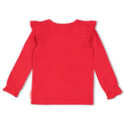 Jubel Longsleeve - Queen Of Hearts Detail: "Detail van de Jubel Longsleeve - Queen Of Hearts, in Rood, met een speelse hartprint en comfortabele stof." Achterzijde